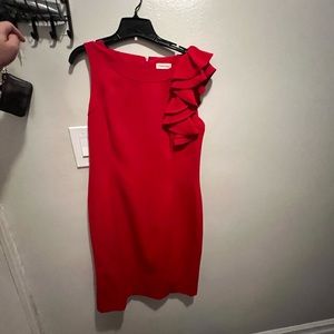 Calvin Klein Red Dress Size 10